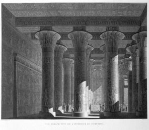 Perspective view of the portico interior
