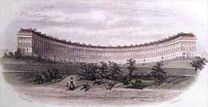 Royal Crescent Bath from the park