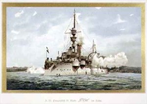 SM Panzerschiff IV Klasse Odin im Salut