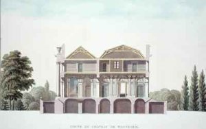 Cross Section of Chateau of Wannagem near Oudenarde Belgium from Choix des Monuments Edifices et Maisons les plus remarquables du Royaume des Pays Bas