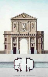 Gateway of Delft Rotterdam from Choix des Monuments Edifices et Maisons les plus remarquables du Royaume des Pays Bas