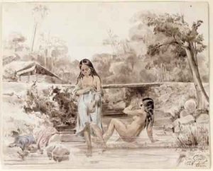 Tahitians Bathing