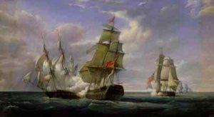 Combat between the French Frigate La Canonniere and the English Vessel The Tremendous