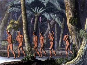 Native American Puri Tribesmen in their Forest