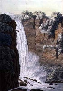 Tequendama Waterfall on the Bogota river Colombia