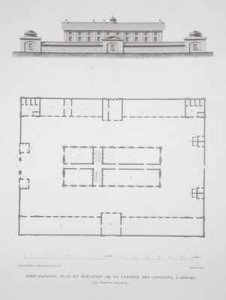 Plan and Elevation of the convicts building at Port Jackson