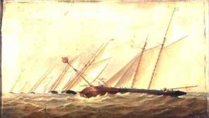 Cutters and Schooners Rounding the Mouse Lightship