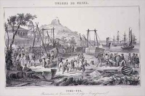 Reassembling Gunboats on the Beach of Tche Fou from The War in China