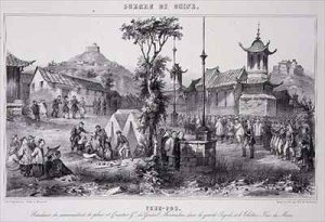 General Montaubans Quarters in the Great Pagoda at Tche Fou from The War in China