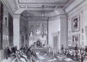 View of the Interior of Somerset House, Showing a Meeting of the Royal Antiquarian Society