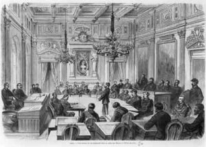 Members of the Commune in session at the Hotel de Ville Salle des Maires Paris