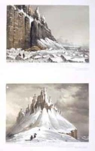 N.E. Cape of America and part of Leopold Island (top) and Termination of the Cliffs near Whaler Point, Port Leopold (bottom)