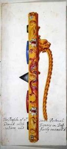 Side view of a pectoral ornament of gold and jewels made for Pope Clement VII by Cellini in c.1523-34