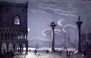 Nocturnal Scene of Palazzo Ducale and the Two Columns, Venice